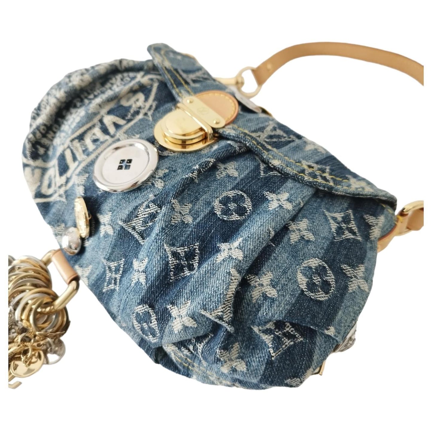 Louis Vuitton Monogram Denim Mini Pleaty Blue rare handbag