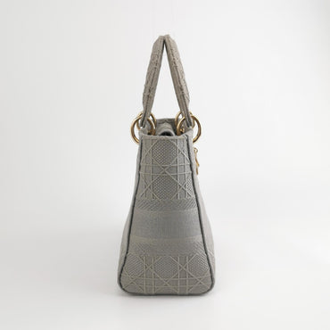 Lady Dior Medium Canvas Logo