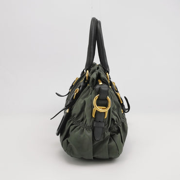 Gaufre Lambskin Nylon Logo