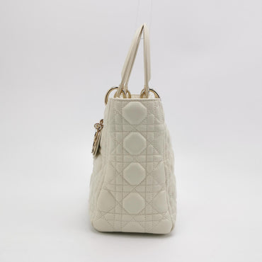 Lady Dior Medium Lambskin Logo