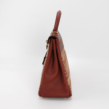 Kelly 32 Box Calf Vibration Gold Red E