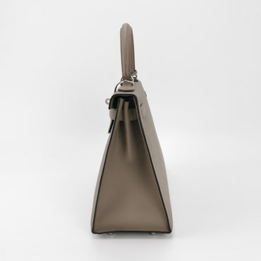 Kelly 28 Epsom Silver M8 Silver Gray C