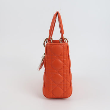 Lady Dior Small Lambskin Logo