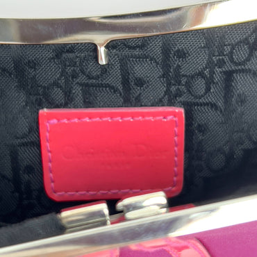 Dior saddle mini pink satin silver hardware shoulder bag