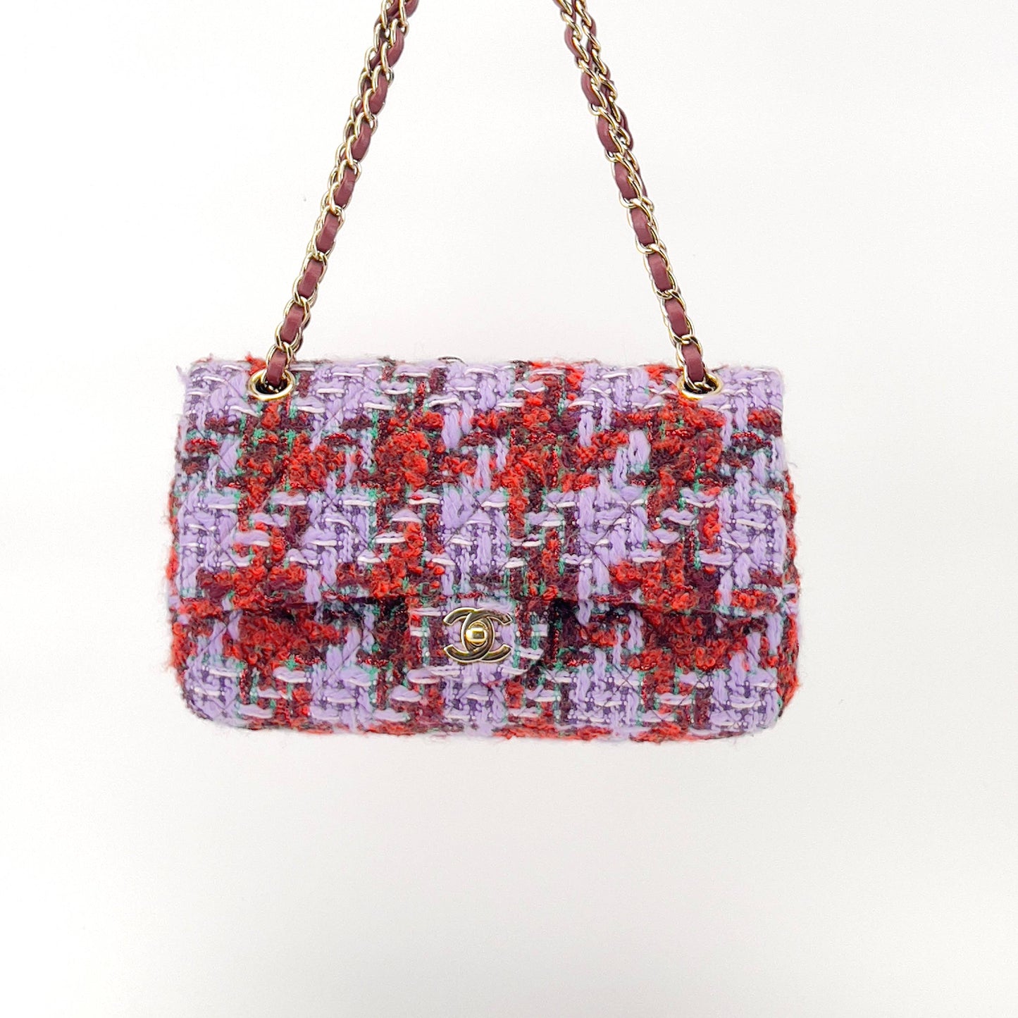 Chanel christams limited edition tweed double flap