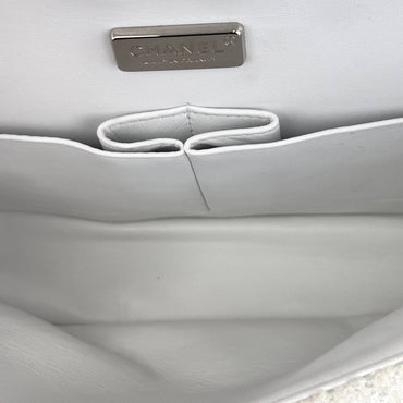 Chanel rain drop white tweed sequin double flap