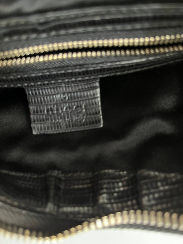 Gucci black sequin gold hardware shoulder bag