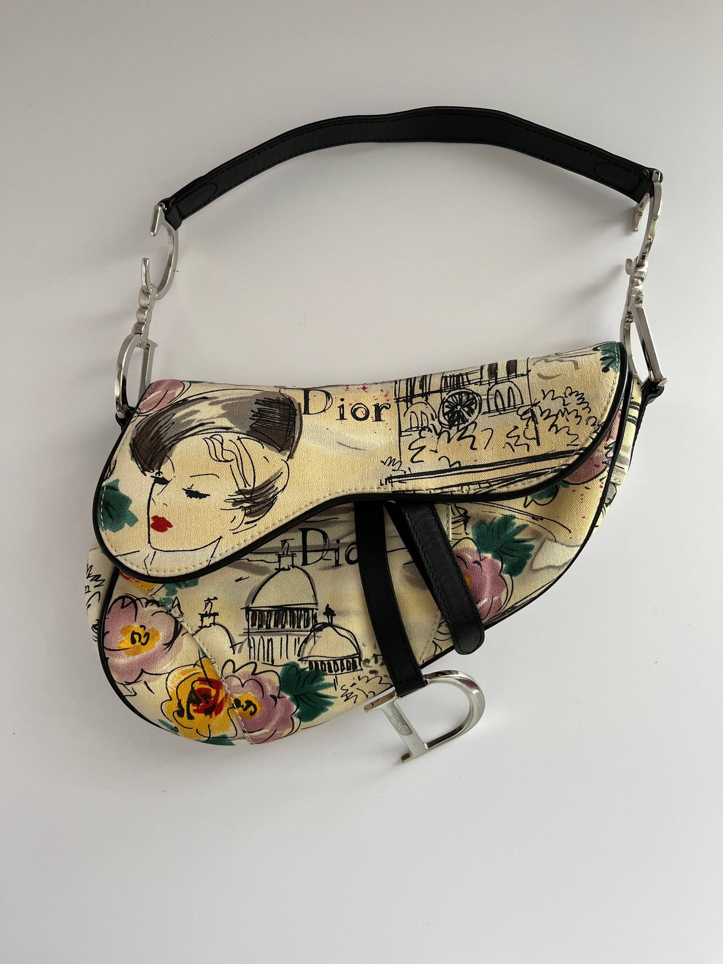 Vintage Dior Paris 50's saddle bag