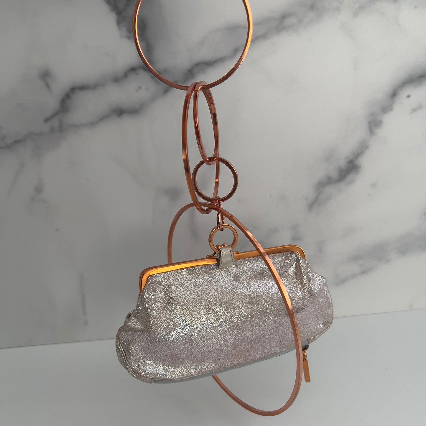 Vintage Fendi Metallic Silver Rings evening Bag