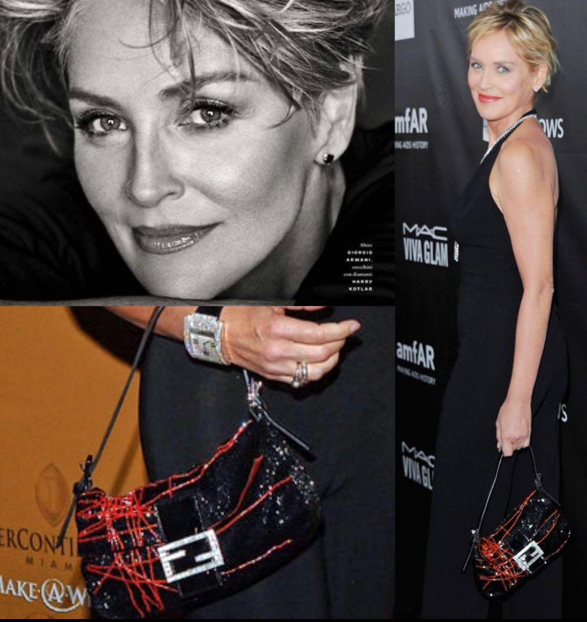 Fendi Iconic vintage black beaded baguette