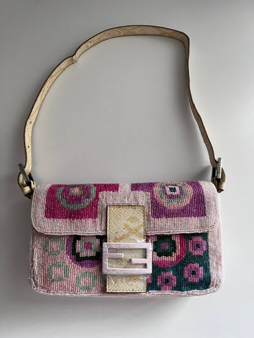 Vintage Fendi Boho beaded shoulder bag