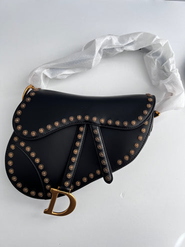 NWOT! Dior black studs saddle bag from 2024 collection