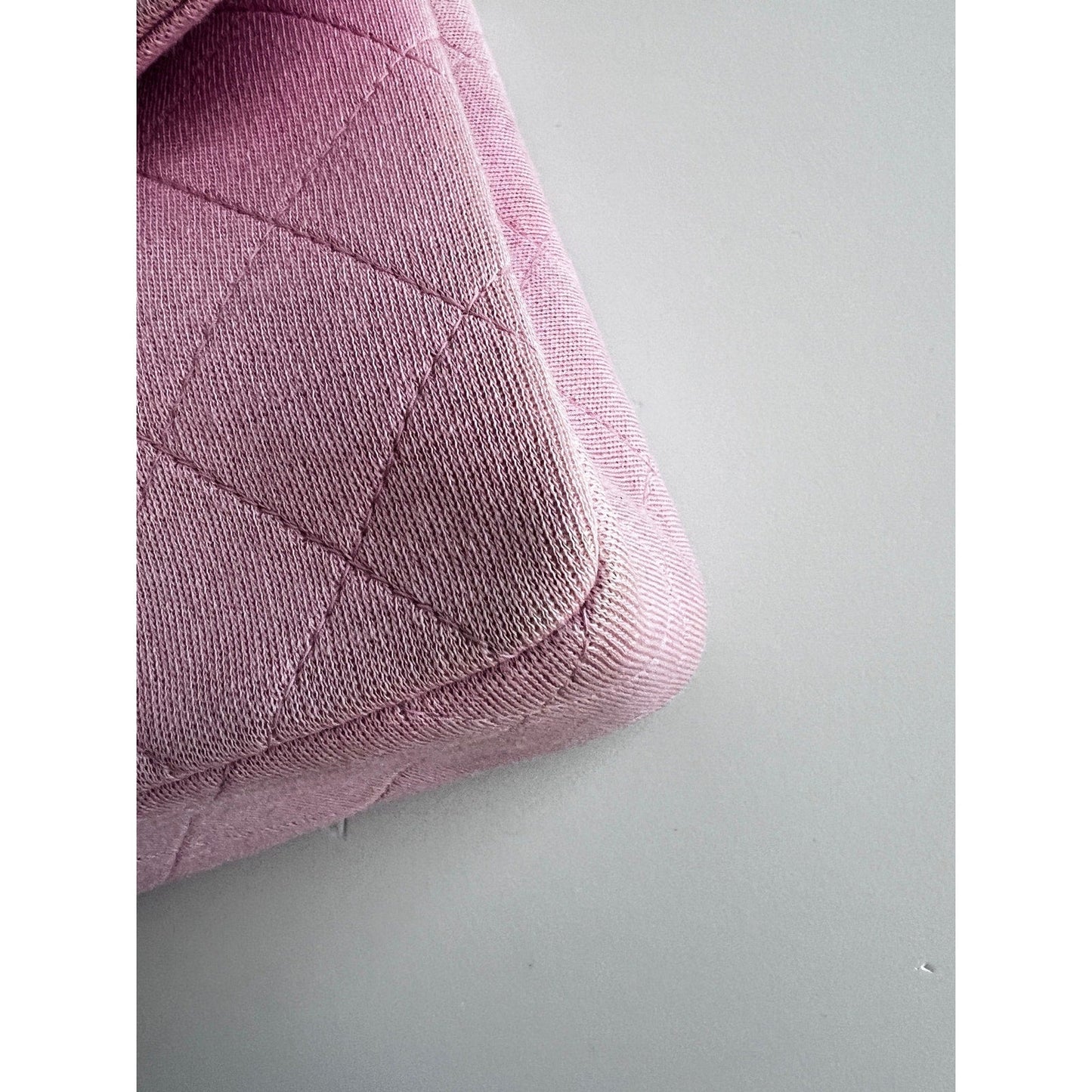ChanelLight Pink Quilted Jersey Cotton Single Flap Bag