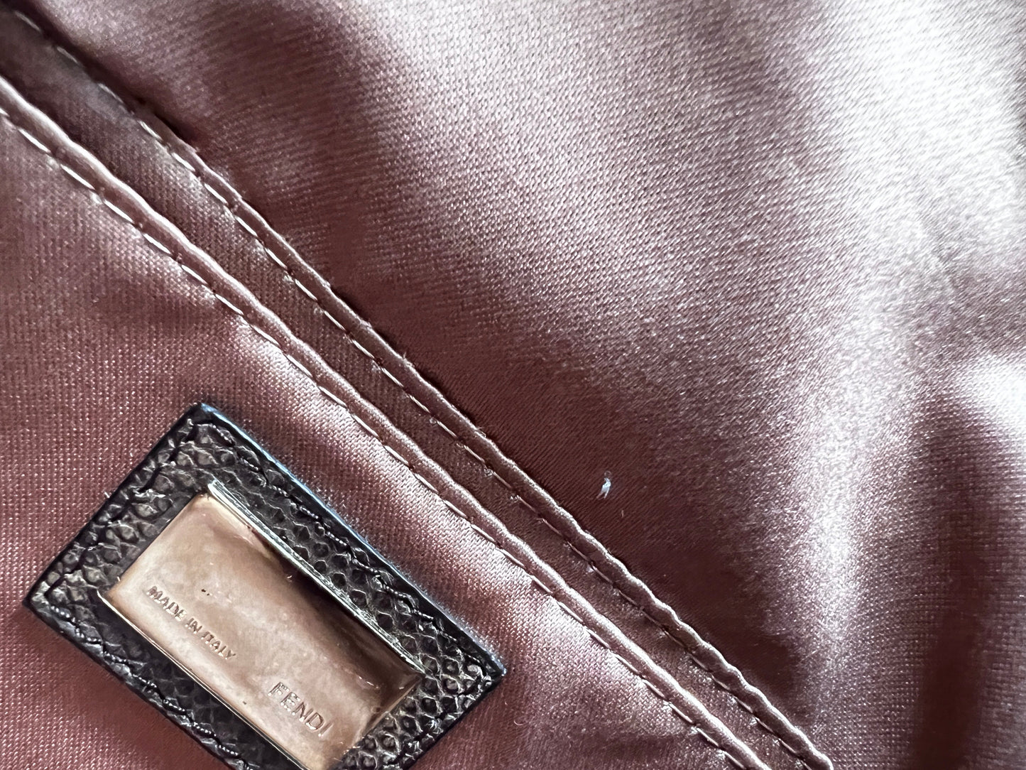 Fendi silver beaded mini baguette