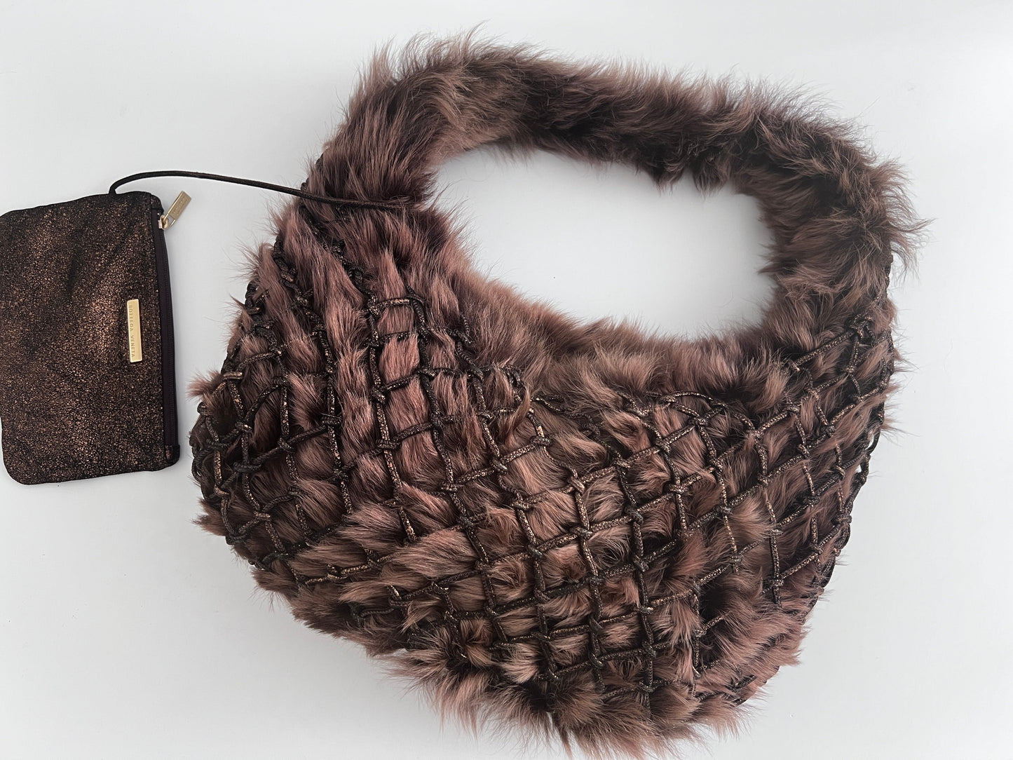 Bottega Veneta fur hobo woven bag