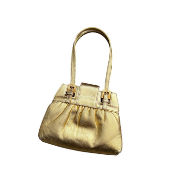 Vintage FENDI golden leather handbag