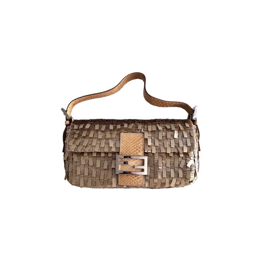 Fendi champagne sequin baguette