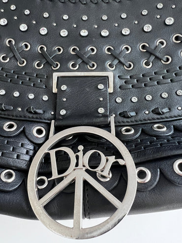 Vintage Dior love&peace limited edition leather shoulder bag