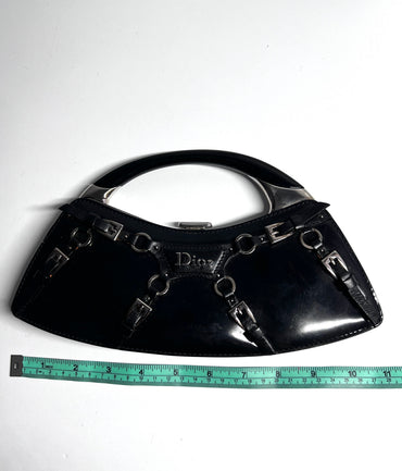 Vintage Dior Black patent bondage mini bag