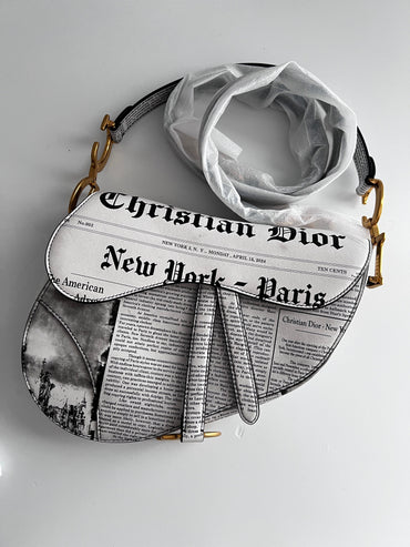 Pre-Owned Dior calfskin newspaper saddle bag
