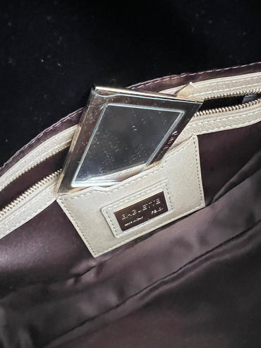 Fendi Black Velvet Gold tassels baguette