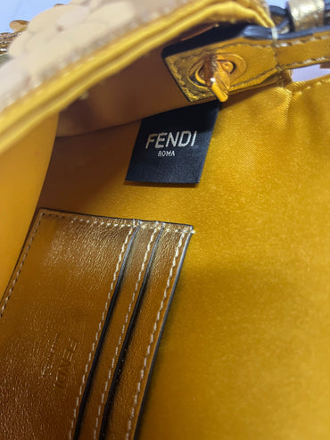Fendi baguette mini gold sequins shoulder bag