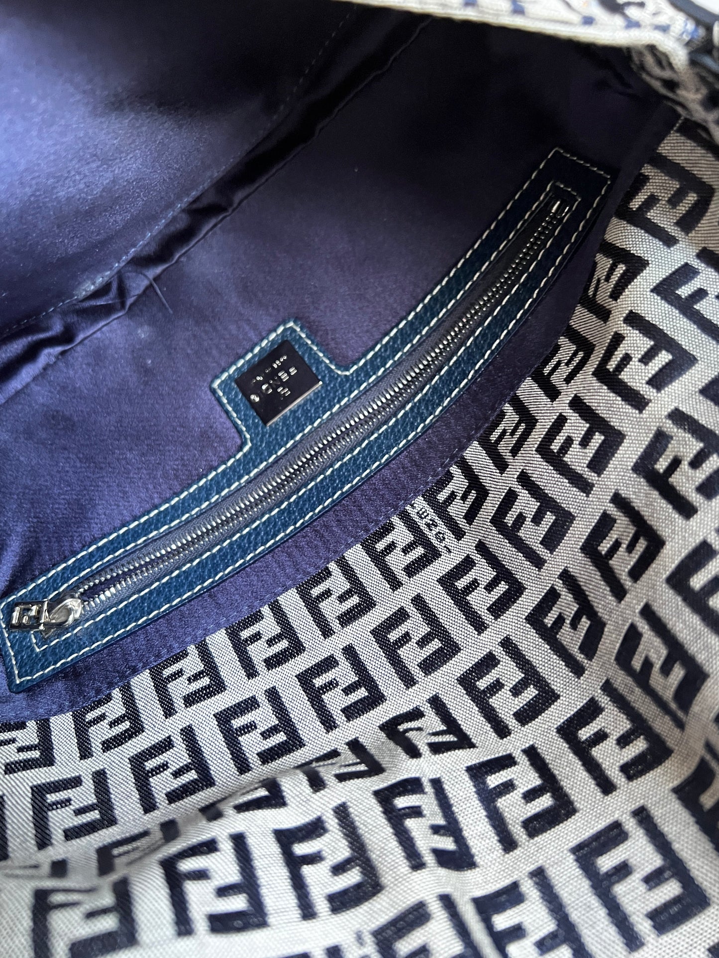 Vintage Fendi rhinestone zucca baguette