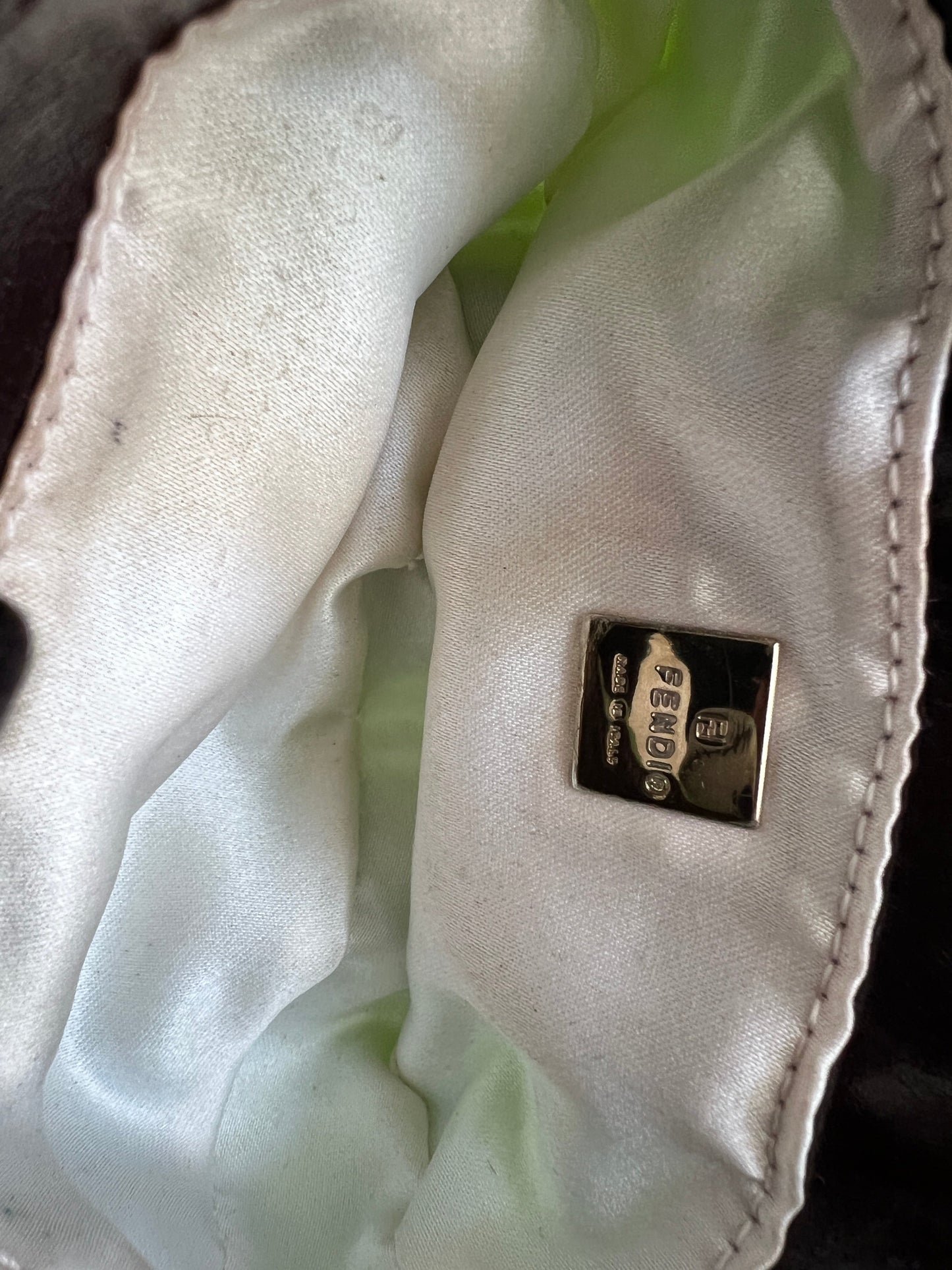 Fendi Vintage neon green small sequin croissant bag