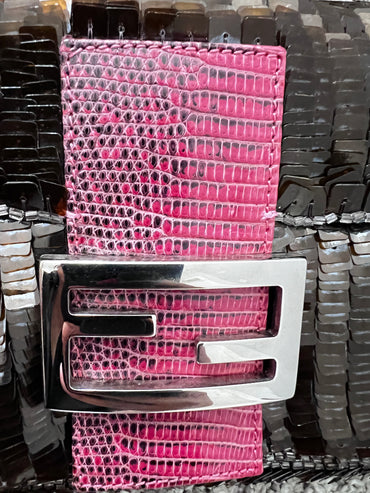 Vintage Fendi brown sequin with blue stripes