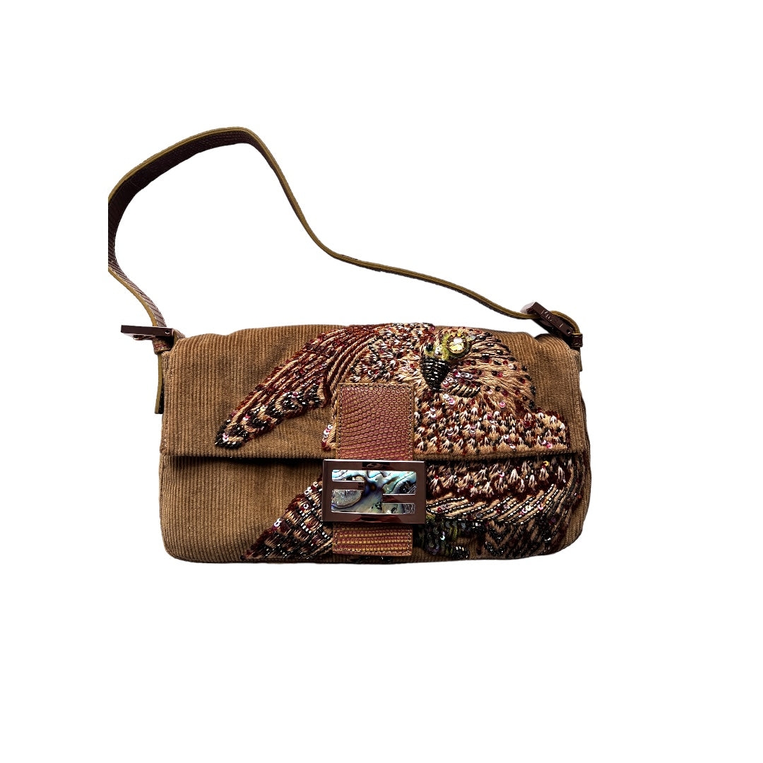 rare fendi falcon embroidery baguette