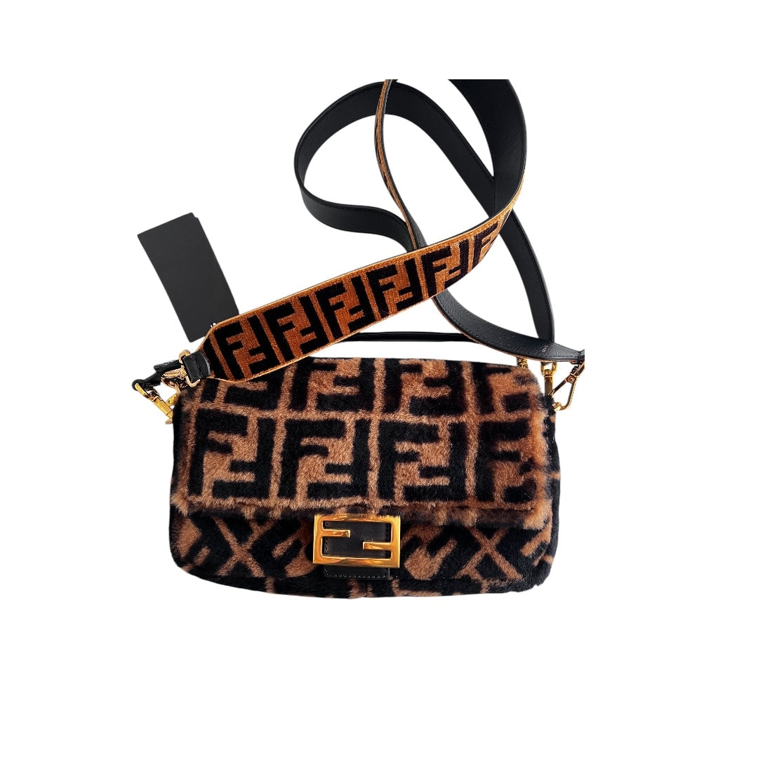 fendi ff shearling baguette