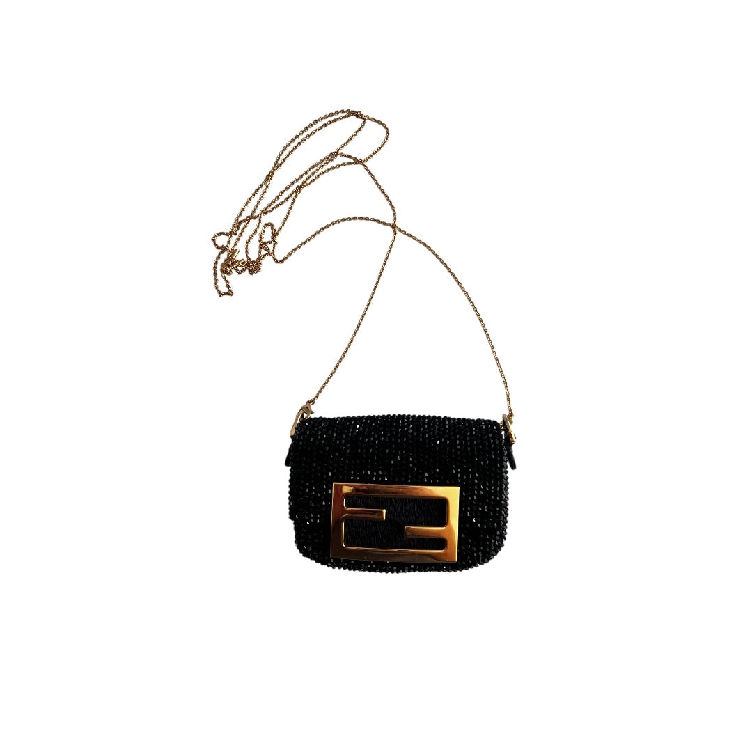 fendi black beaded nano