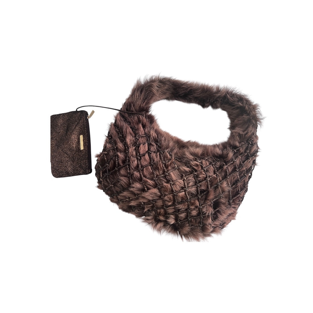 bottega veneta fur hobo woven bag