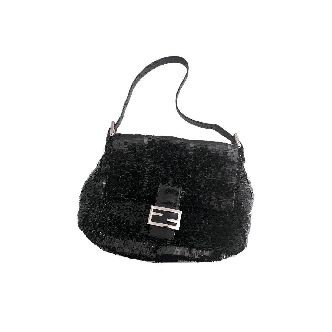 fendi black sequin mamma baguette
