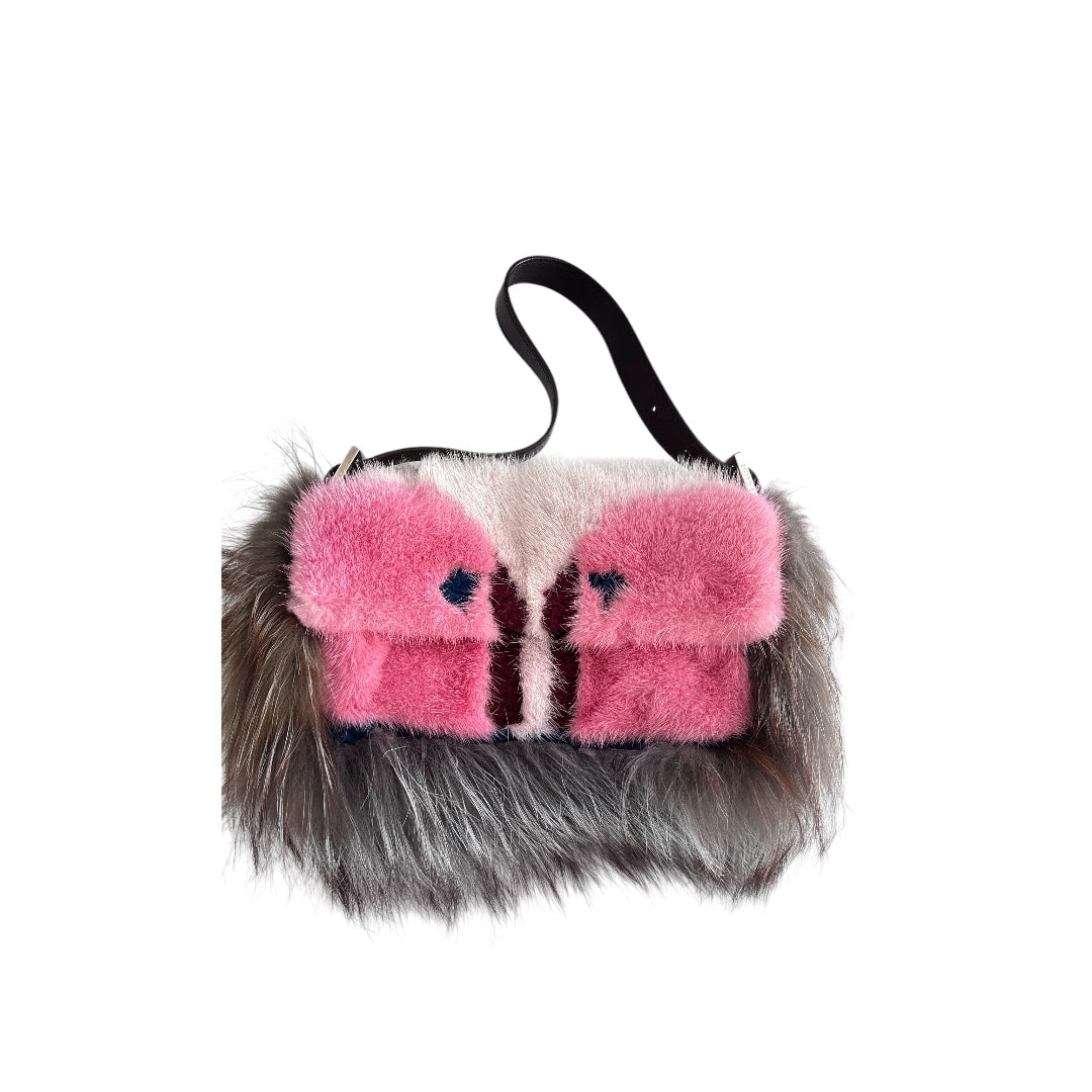 fendi mink fox fur baguette