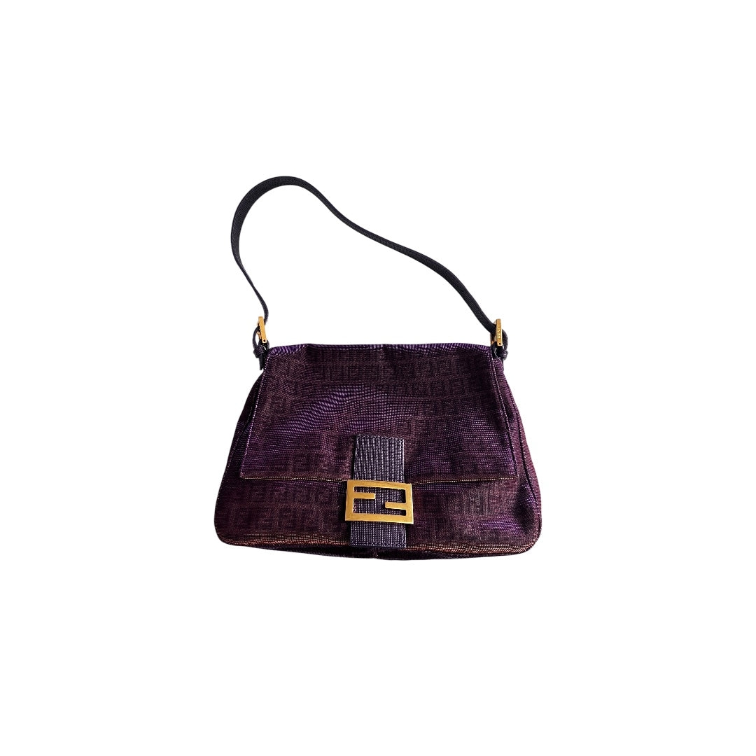 Fendi baguette purple mamma zucchino shoulder bag