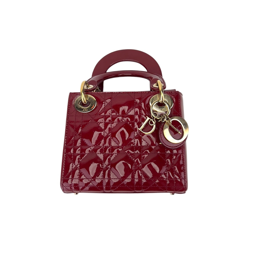 Dior Burgundy Patent mini lady Dior bag