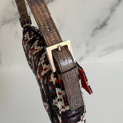 Vintage Fendi Geometric Beaded Baguette