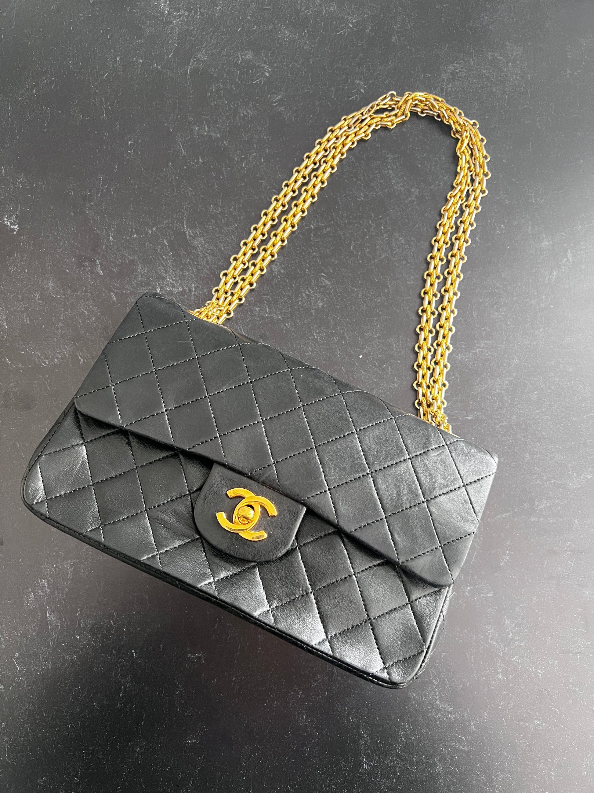 Vintage Chanel small size classic flap with Bijoux chain