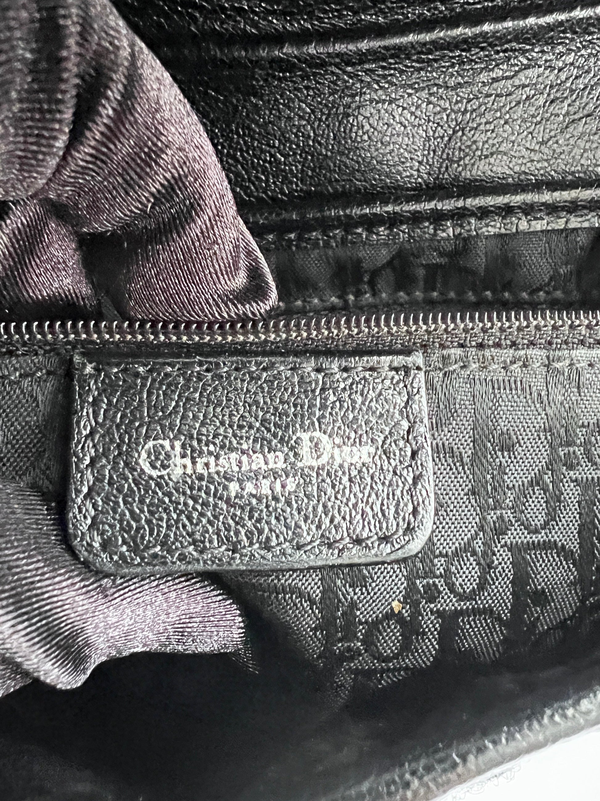 Pre-Owned Vintage Dior calf leather black saddle bag