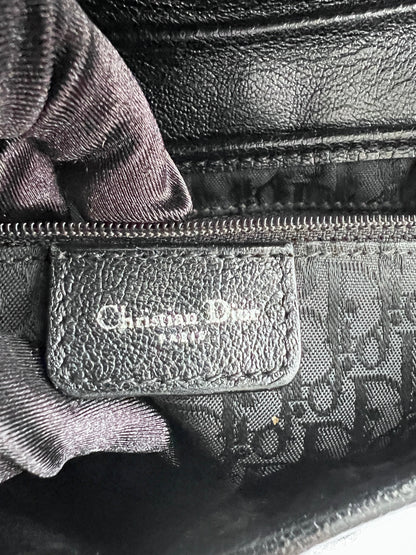 Pre-Owned Vintage Dior calf leather black saddle bag