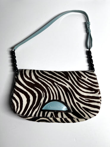 Vintage Dior zebra print pony hair Malice bag