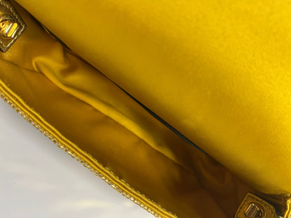 Fendi baguette mini gold sequins shoulder bag