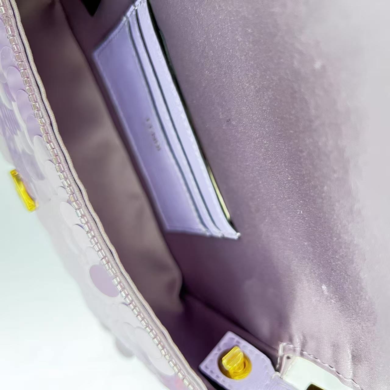Fendi baguette mini purple sequin gold hardware shoulder bag