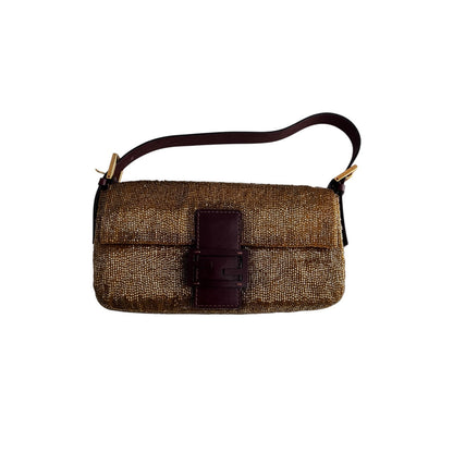 Fendi gold beaded baguette