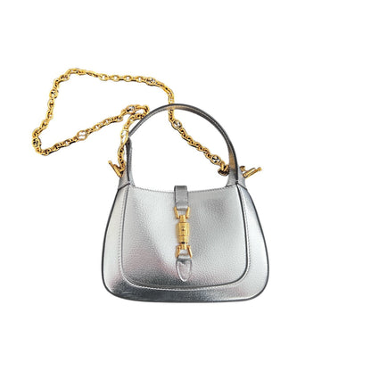 Gucci silver mini jackie1961 with chain