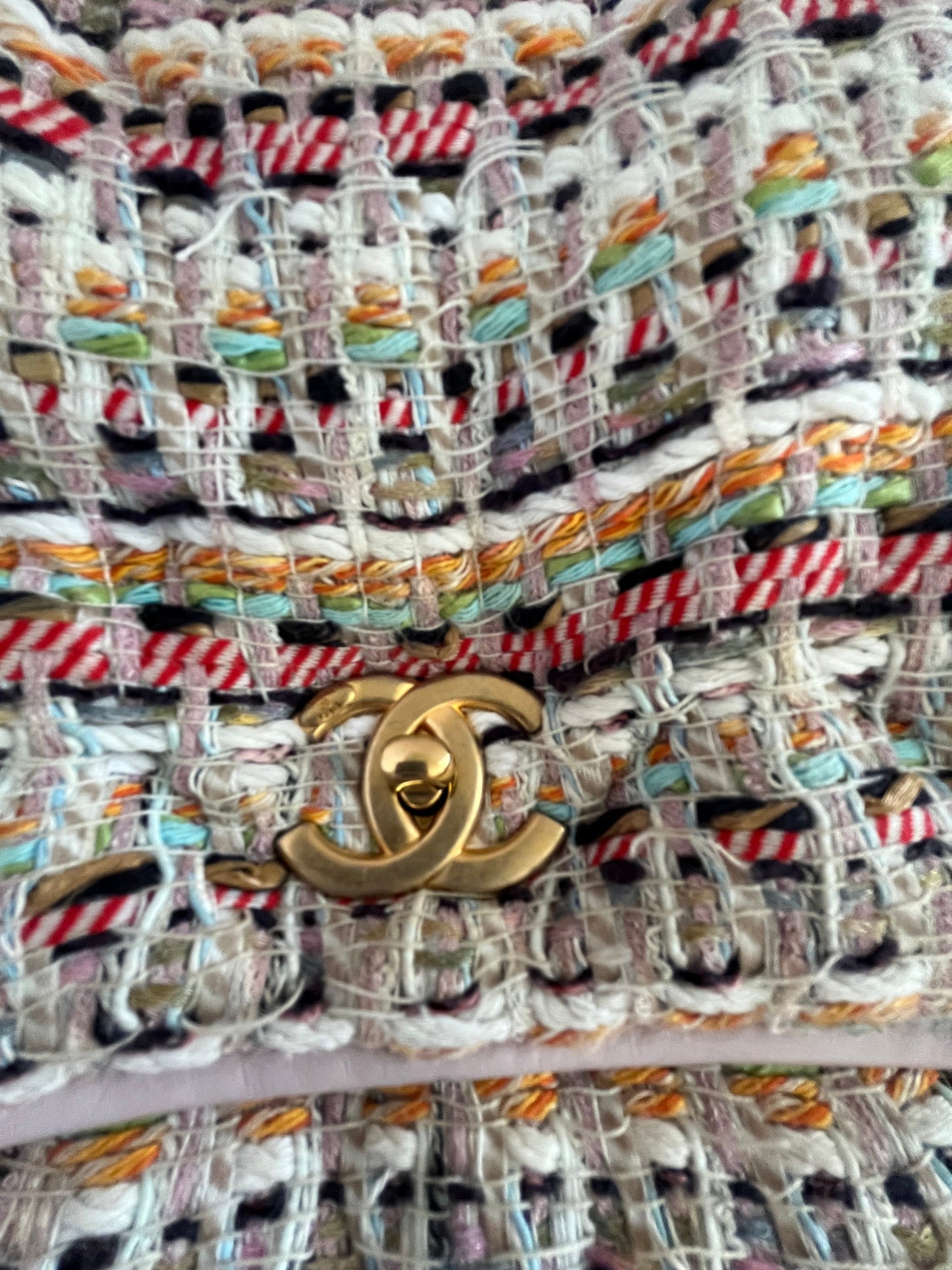 Chanel multicolor big size flap bag