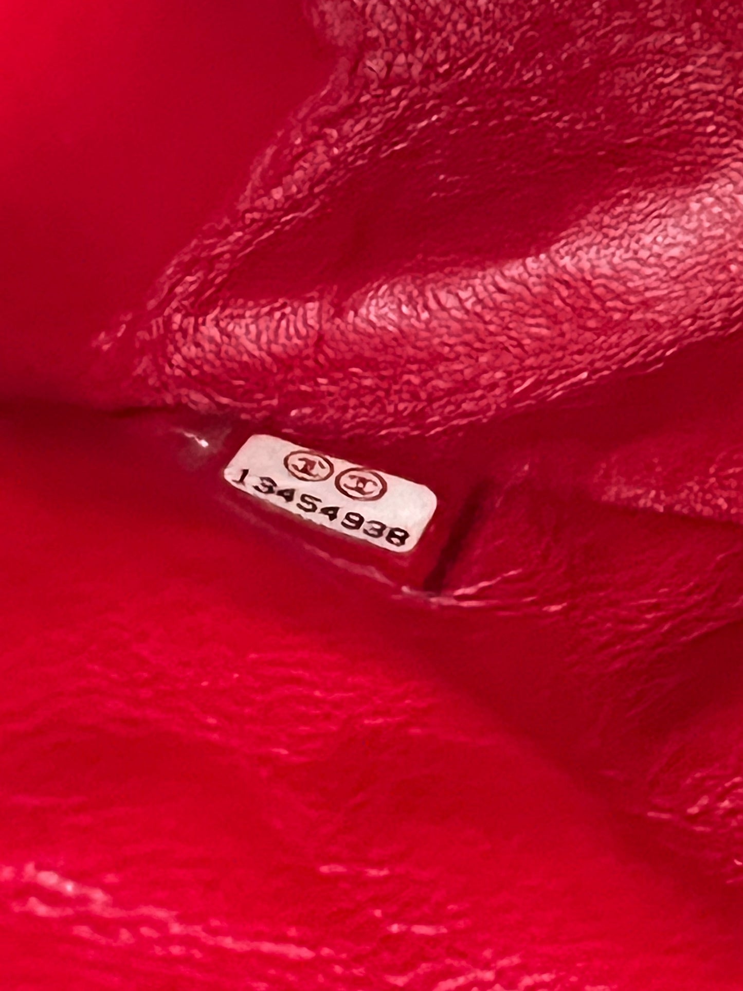 Chanel red velvet chain double flap tweed bag