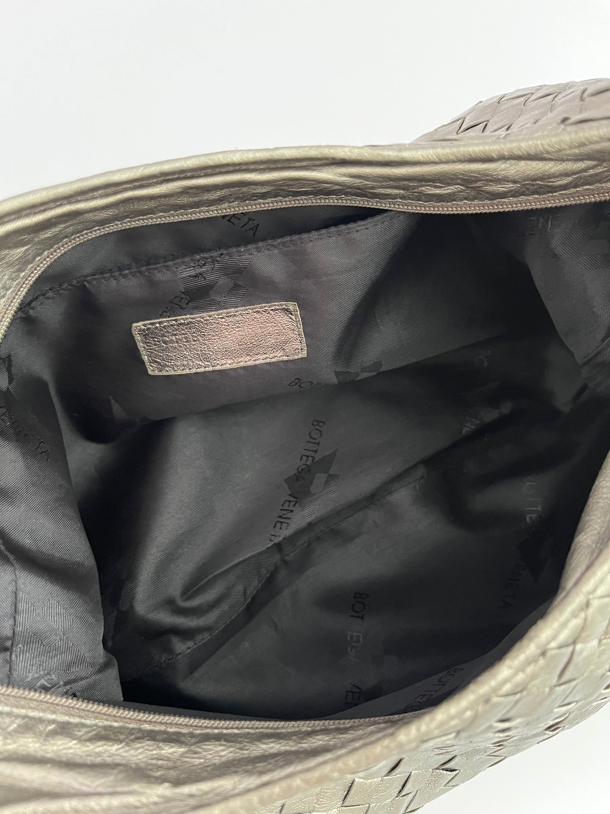 Bottega Veneta silver gray Leather Shoulder Bag