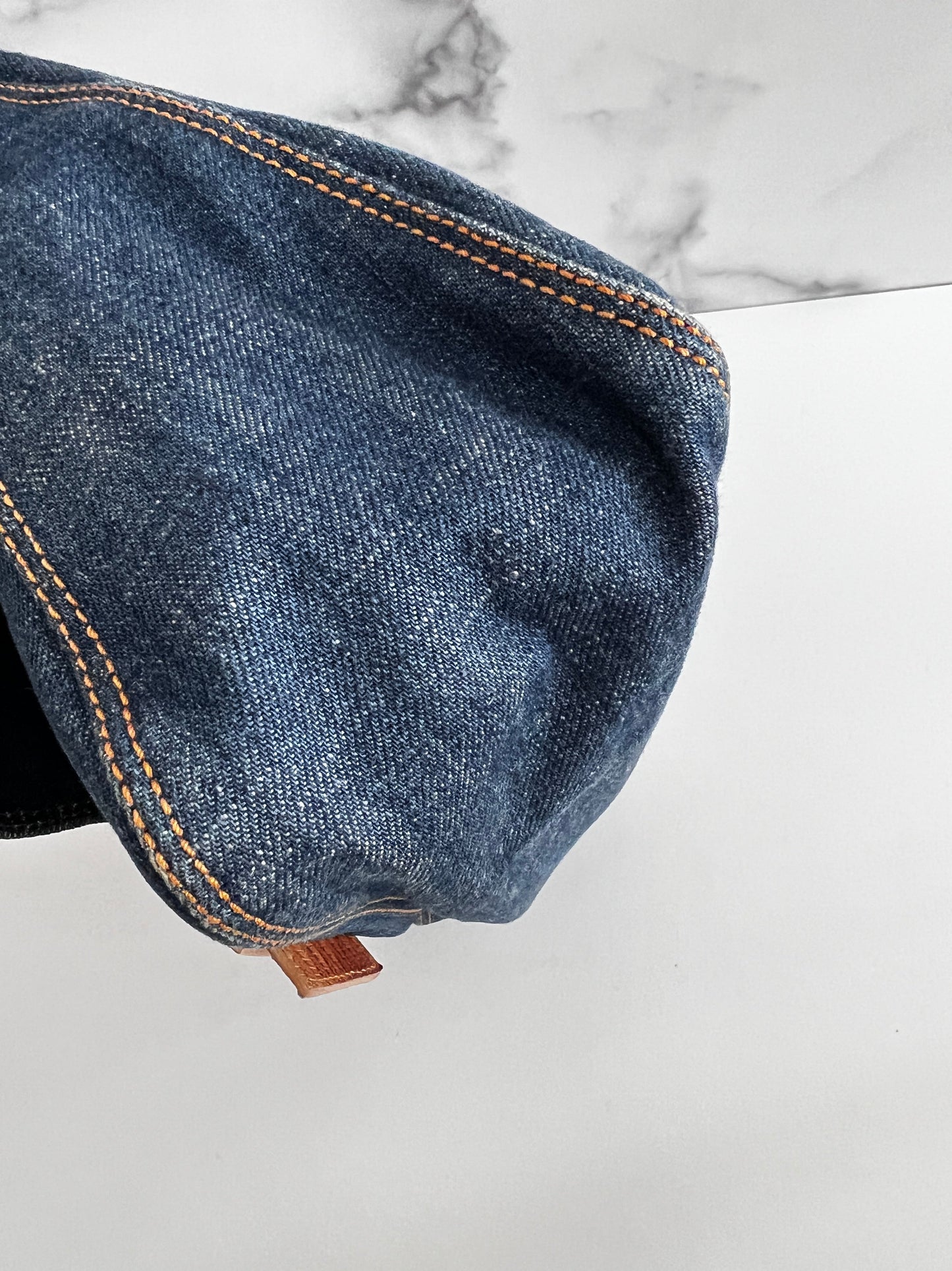 Fendi mamma lizard denim baguette